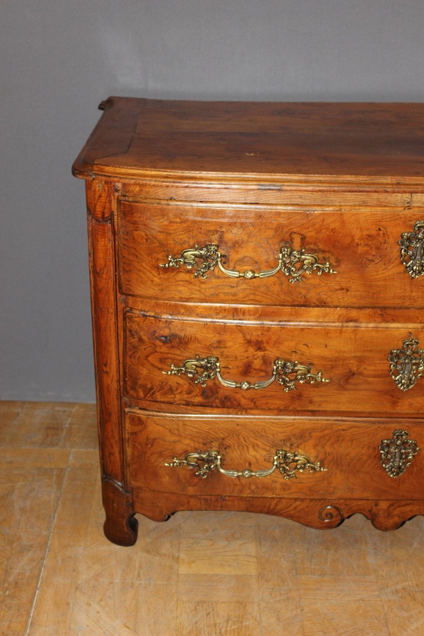 Commode Louis XIV à Façade Bombée En Frêne XVIII 