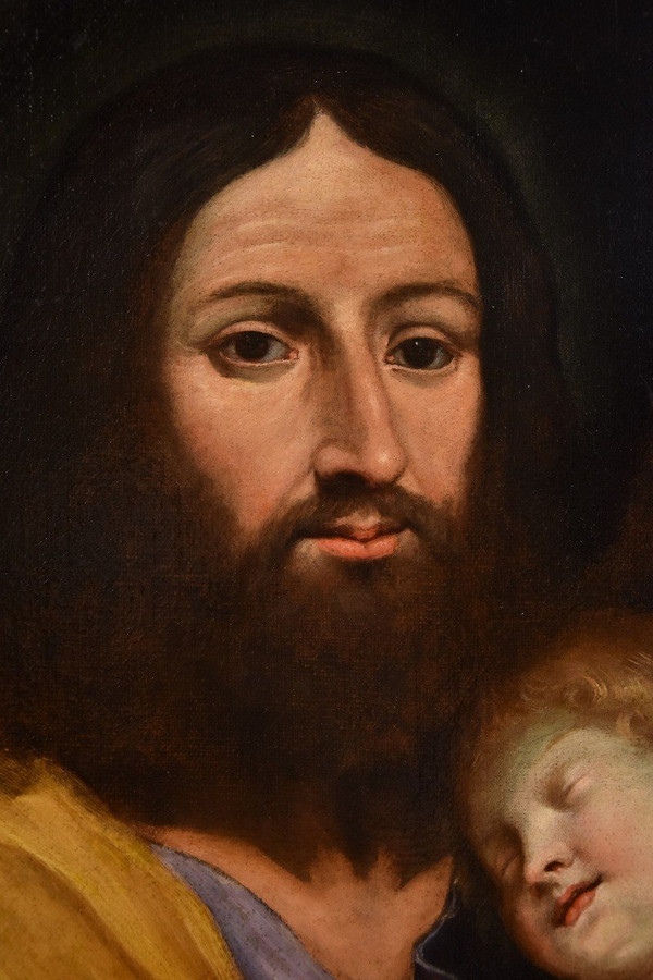 Jésus Avec Le Fils Du Client, Giovan Battista Salvi (1609 - 1685) Cercle / Suiveur