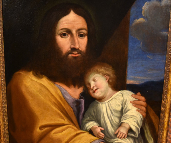 Jésus Avec Le Fils Du Client, Giovan Battista Salvi (1609 - 1685) Cercle / Suiveur