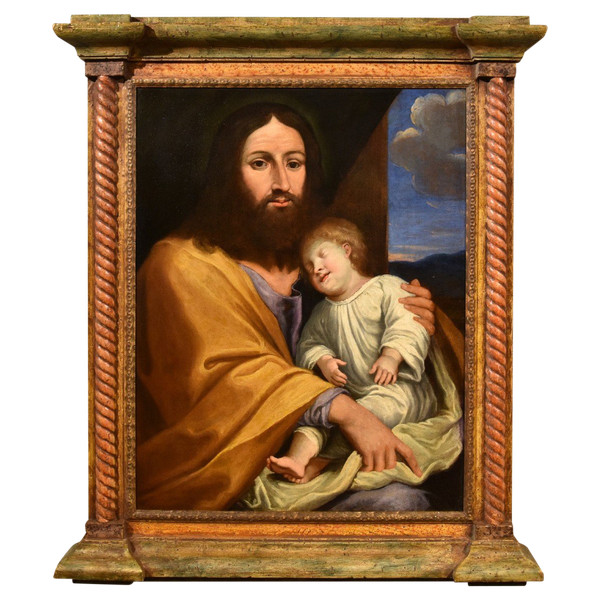 Jésus Avec Le Fils Du Client, Giovan Battista Salvi (1609 - 1685) Cercle / Suiveur