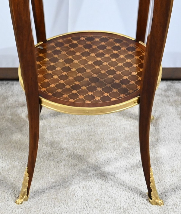Petite Table de Salon en Bois de Rose et Acajou, style Louis XV/Louis XVI – Début XXe