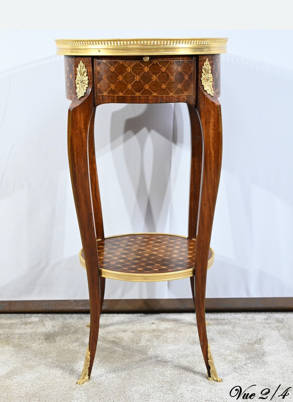 Petite Table de Salon en Bois de Rose et Acajou, style Louis XV/Louis XVI – Début XXe