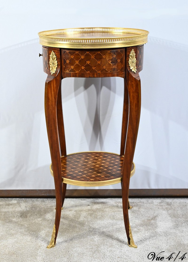 Petite Table de Salon en Bois de Rose et Acajou, style Louis XV/Louis XVI – Début XXe