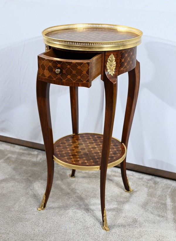 Petite Table de Salon en Bois de Rose et Acajou, style Louis XV/Louis XVI – Début XXe