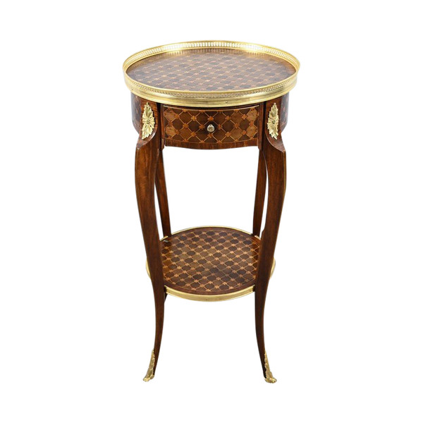 Petite Table de Salon en Bois de Rose et Acajou, style Louis XV/Louis XVI – Début XXe