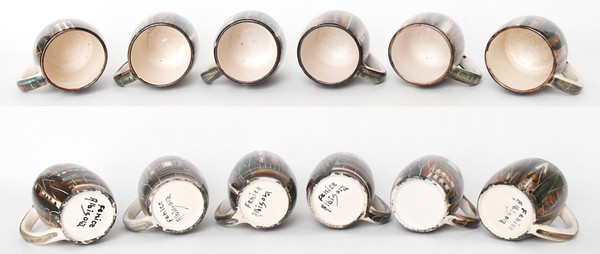 Servizio vintage di aranciata in ceramica della manifattura "Fenice" di Albisola (Italia)