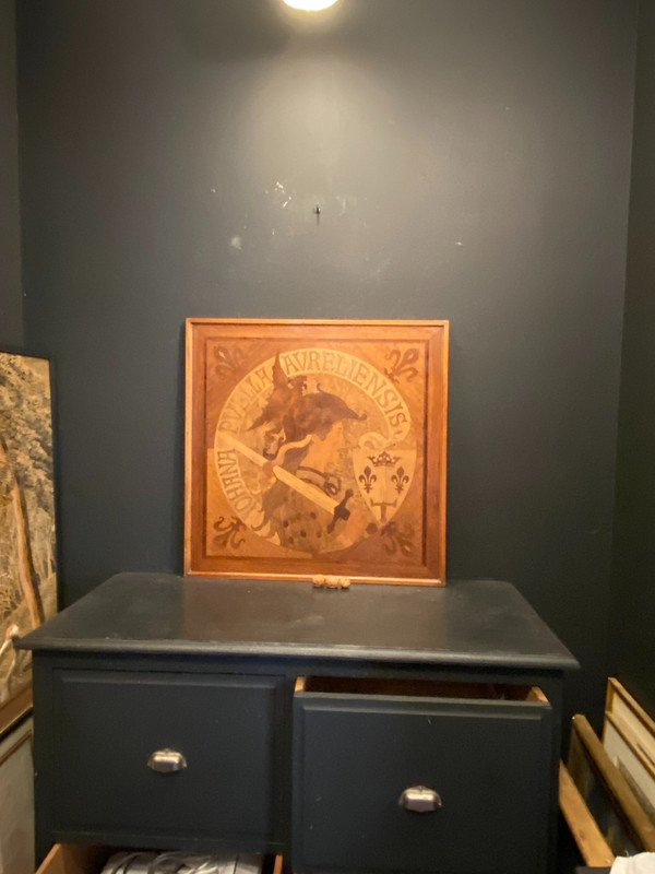 Giovanna d'Arco, dipinto Art Nouveau in intarsio.