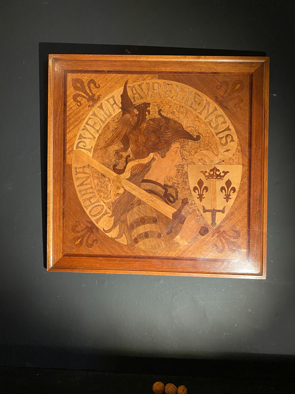Giovanna d'Arco, dipinto Art Nouveau in intarsio.
