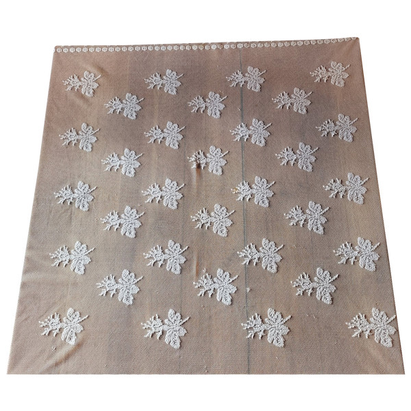 Small embroidered tulle tablecloth, circa 1900