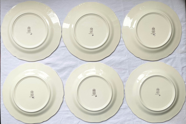 Service of 6 plates Gien model Rambouillet