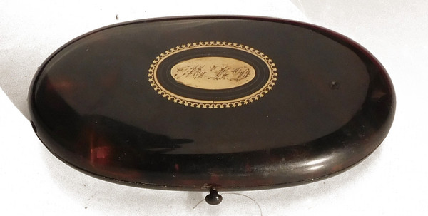 Vermeil sewing kit in tortoiseshell case