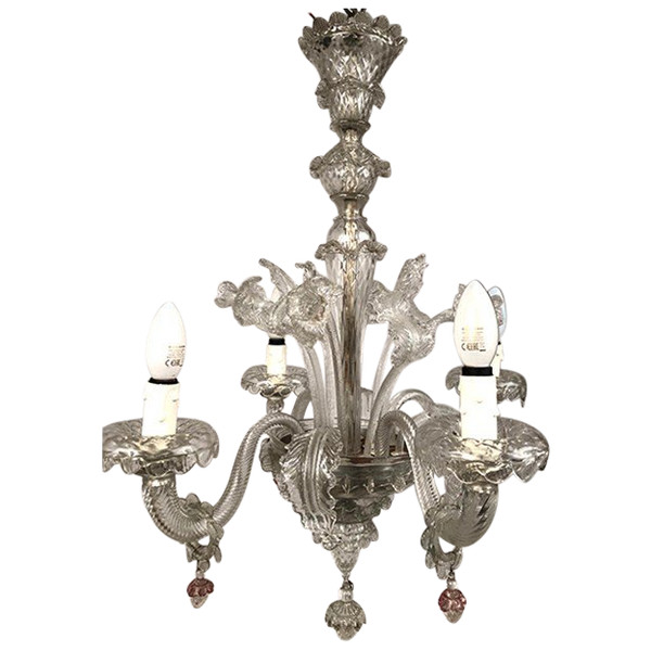 Murano glass chandelier with four arms of light, late 19th century