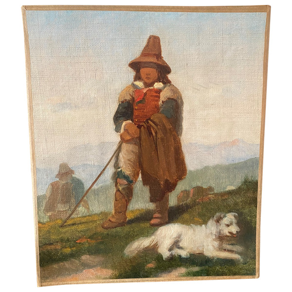 Jules Salles Wagner (attributed to), Italian Goatherd, oil on canvas