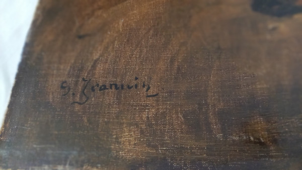Öl auf Leinwand Rosenstrauß/ XX.