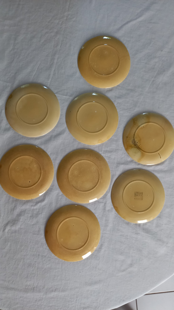 Plates Aubagne earthenware 20th century