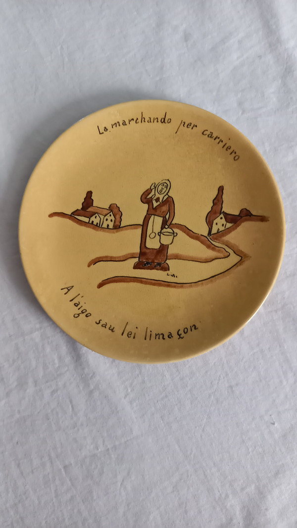 Plates Aubagne earthenware 20th century