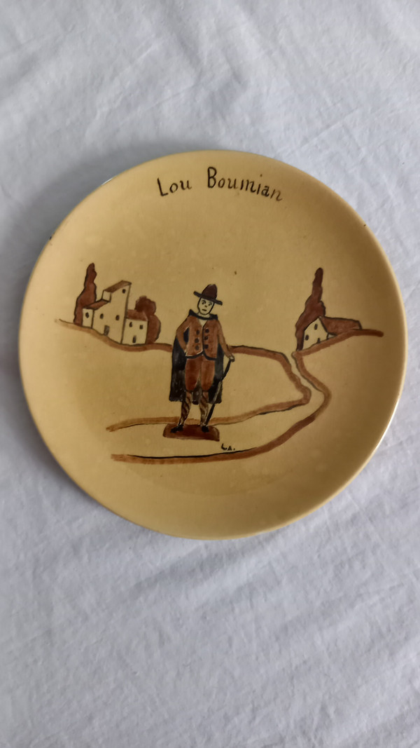 Plates Aubagne earthenware 20th century