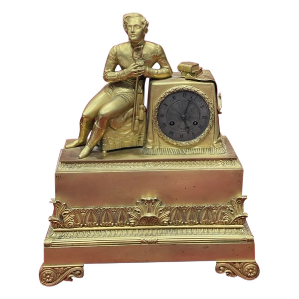 Imposing ormolu clock glorifying Napoleon 1st