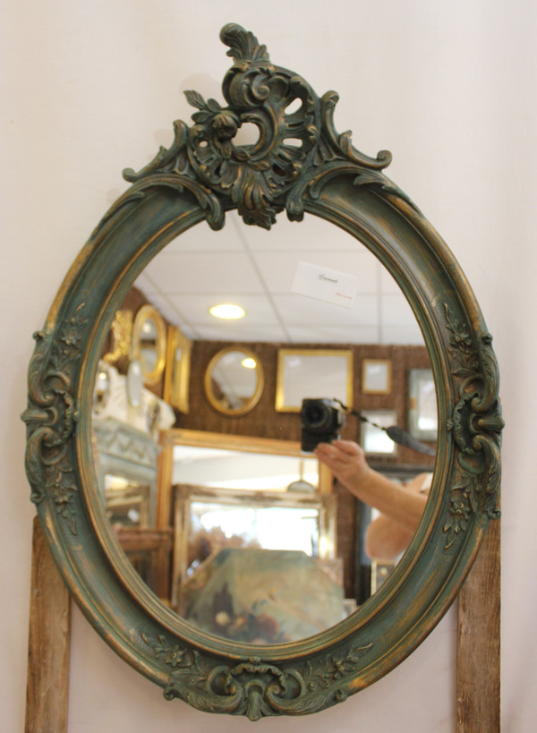 Oval Mirror Louis XV Style, Shell 51 X72 Cm