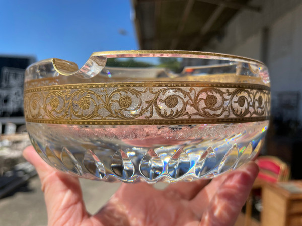Saint Louis - Thistle Gold Model Large Golden Crystal Ashtray