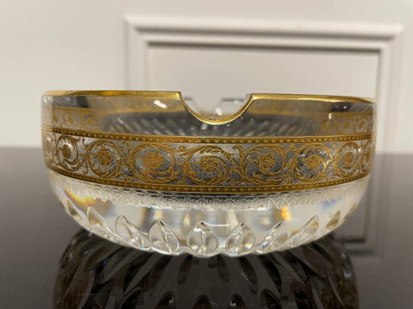 Saint Louis - Thistle Gold Model Large Golden Crystal Ashtray