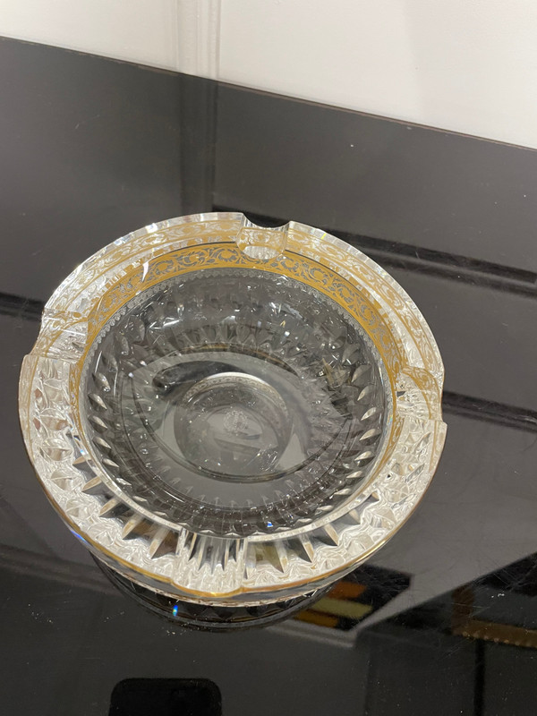 Saint Louis - Thistle Gold Model Large Golden Crystal Ashtray