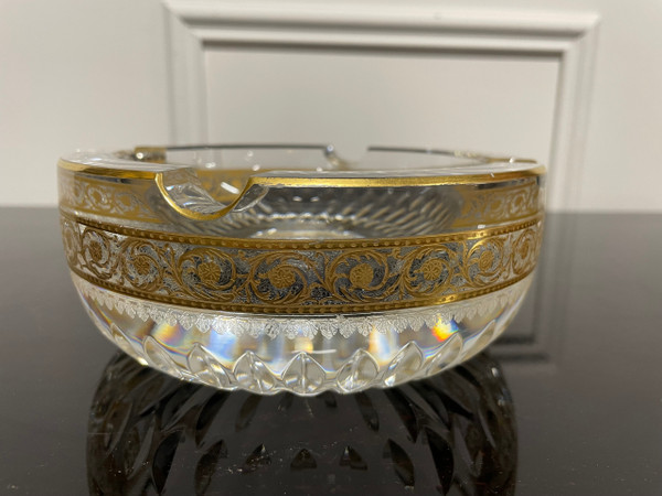 Saint Louis - Thistle Gold Model Large Golden Crystal Ashtray