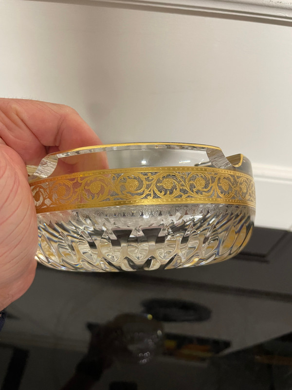 Saint Louis - Thistle Gold Model Large Golden Crystal Ashtray