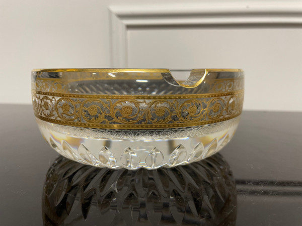 Saint Louis - Thistle Gold Model Large Golden Crystal Ashtray