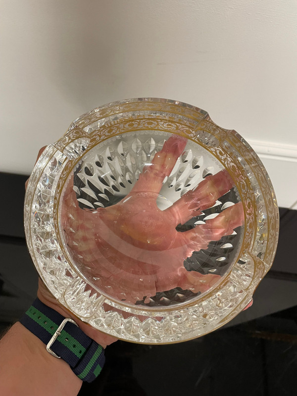 Saint Louis - Thistle Gold Model Large Golden Crystal Ashtray