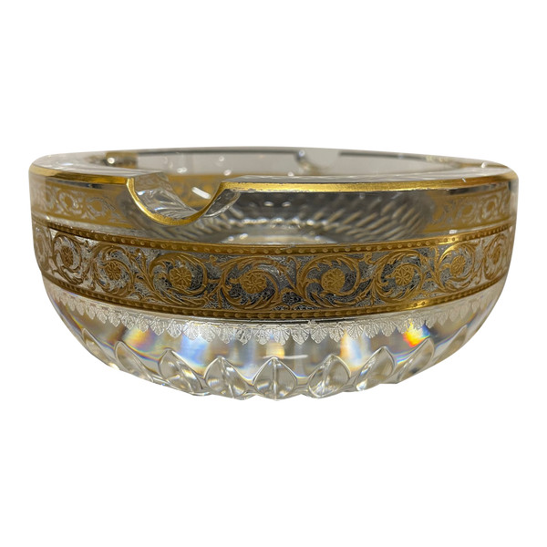 Saint Louis - Thistle Gold Model Large Golden Crystal Ashtray