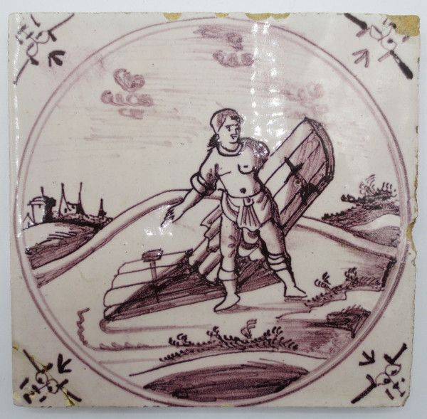 Dodici piastrelle di terracotta, Delft, XVIII secolo.