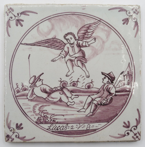 Dodici piastrelle di terracotta, Delft, XVIII secolo.