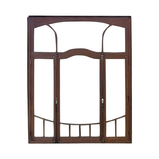 Fenêtre Ancienne Epoque Art Déco En Chêne Porte Baie Cloison Vitrée Portes
