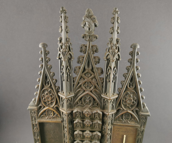 Neo-Gothic Bronze Semainier 19th Century