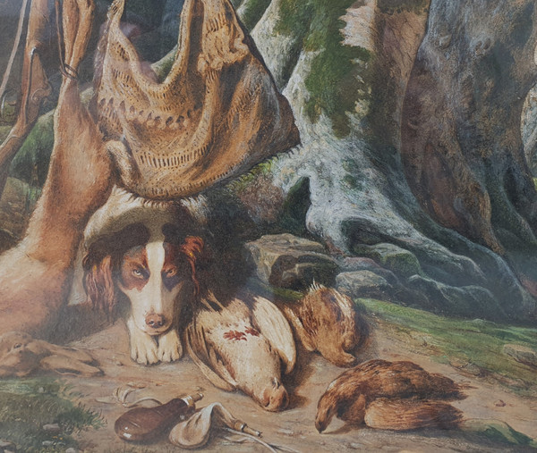 A. GUILLAUME (active in the 1830s) - Landscape and game