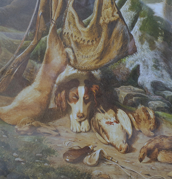 A. GUILLAUME (active in the 1830s) - Landscape and game