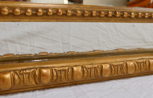 Gilded wood mirror with glazing beads, Louis XIV style, Napoleon III period - 19th century