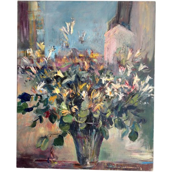 René ZIMMERMANN (1904-1991) - Bouquet de fleurs champêtres