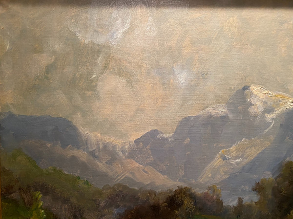 Gemälde, Berglandschaft signiert A Godchaux