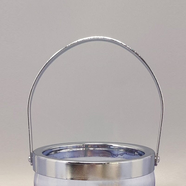 1970 Beautiful crystal ice bucket with 4 glasses by Ivat. Made in Italy