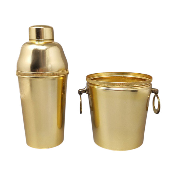 1960 Beautiful cocktail shaker with aluminum ice bucket. Made in Italy