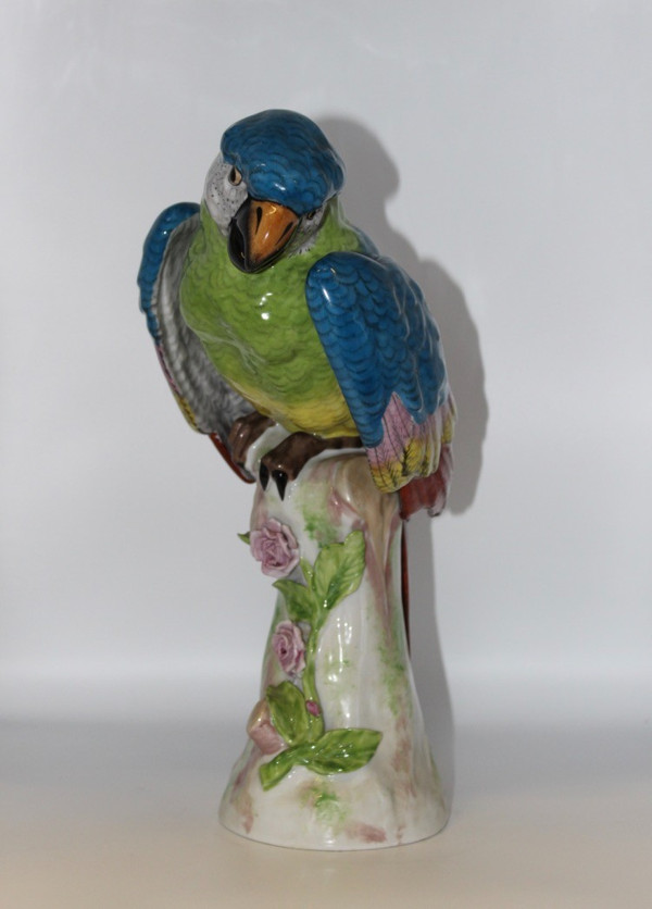 Perroquet En Porcelaine Dans Le Goût De Meissen XX 
