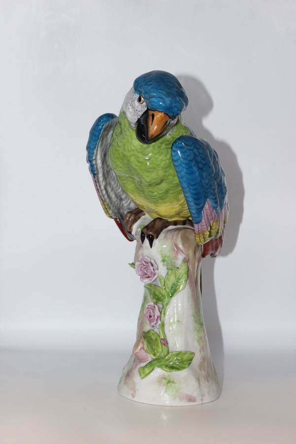 Perroquet En Porcelaine Dans Le Goût De Meissen XX 