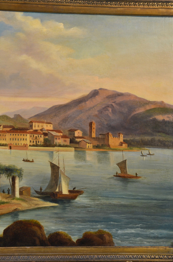 Peintre Védutiste Italien Du XIXe Siècle, Vue De Riva Del Garda