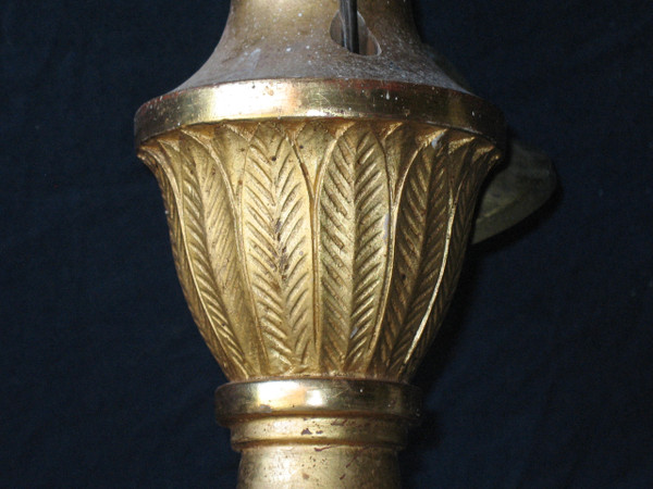 Empire style chandelier in gilded wood with 6 arms of light, early 19th century