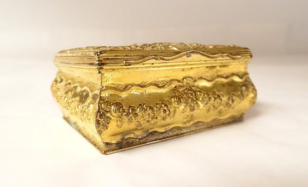 Petite Boîte Pomponne Agate Guirlandes Fleurs Coquille Fin XVIIIème XIXème