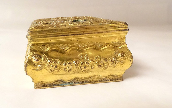 Petite Boîte Pomponne Agate Guirlandes Fleurs Coquille Fin XVIIIème XIXème