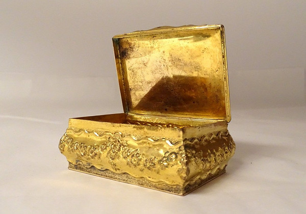 Petite Boîte Pomponne Agate Guirlandes Fleurs Coquille Fin XVIIIème XIXème