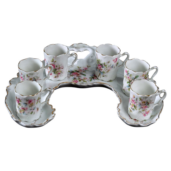 Service à Moka - Six Tasses - Porcelaine De Sèvres - époque : Art Nouveau